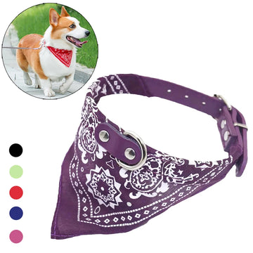 PU Cat Dog Collar with Scarf